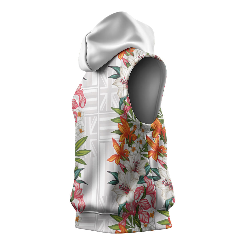 Hawaii Tropical Twist Lei Sleeveless Hoodie Hawaiian Flag Motif