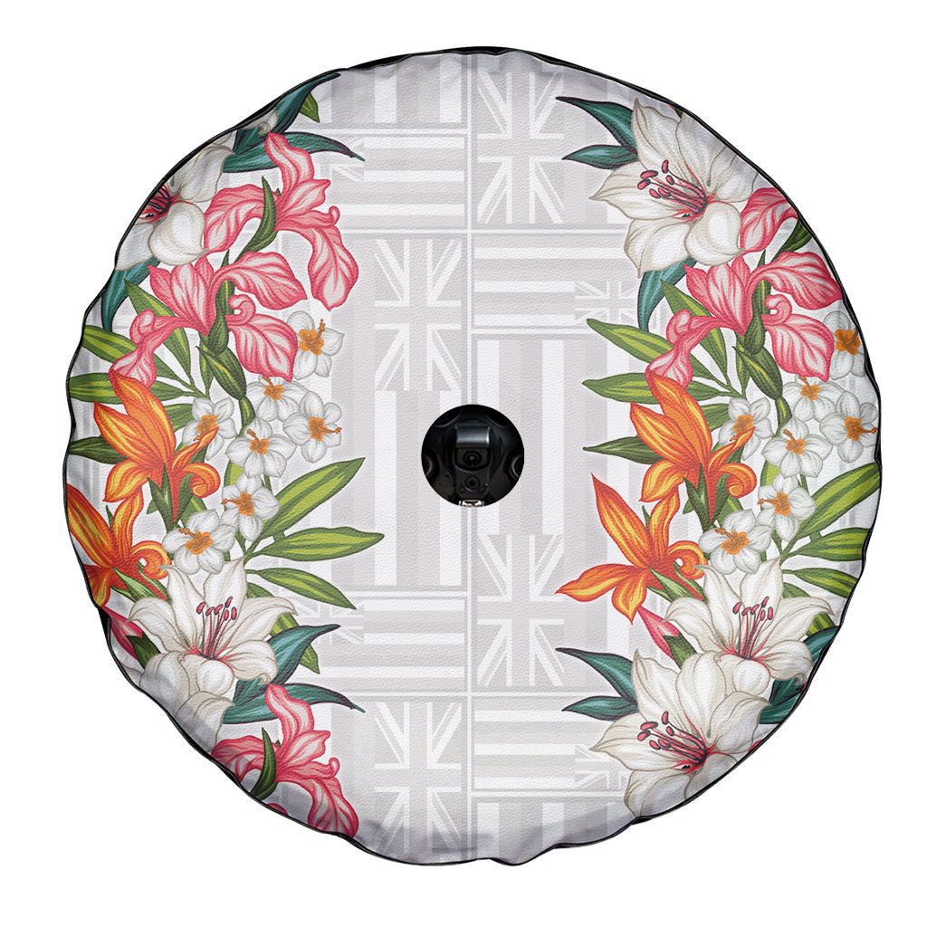 Hawaii Tropical Twist Lei Spare Tire Cover Hawaiian Flag Motif