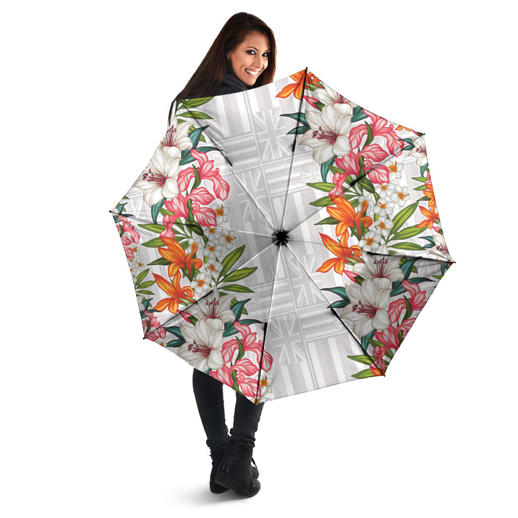 Hawaii Tropical Twist Lei Umbrella Hawaiian Flag Motif