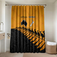 Australia New Zealand Rugby Bathroom Set Gold Aboriginal Wallabies and Maori Black Fern - Polynesian Pride