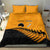 Australia New Zealand Rugby Bedding Set Gold Aboriginal Wallabies and Maori Black Fern - Polynesian Pride