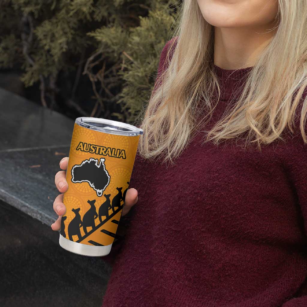 Australia New Zealand Rugby Tumbler Cup Gold Aboriginal Wallabies and Maori Black Fern - Polynesian Pride