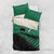 Australia New Zealand Rugby Bedding Set Green Aboriginal Wallabies and Maori Black Fern - Polynesian Pride