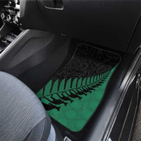 Australia New Zealand Rugby Car Mats Green Aboriginal Wallabies and Maori Black Fern - Polynesian Pride