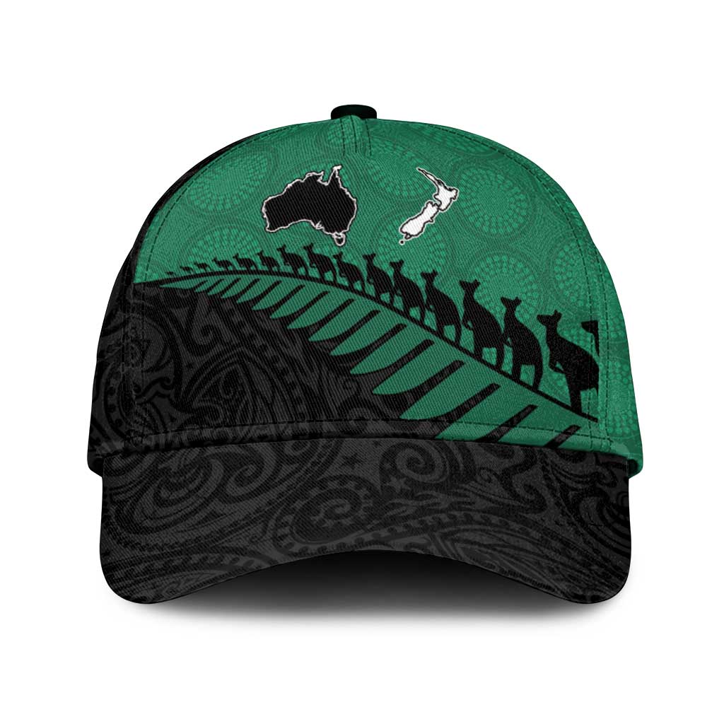Australia New Zealand Rugby Classic Cap Green Aboriginal Wallabies and Maori Black Fern - Polynesian Pride