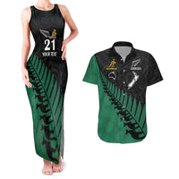 Custom Australia Wallabies and Aotearoa Rugby Couples Matching Tank Maxi Dress And Hawaiian Shirt Kangaroo Black Fern Maori Green Vibe LT9 Green - Polynesian Pride