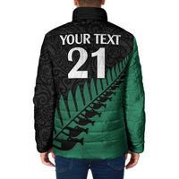 Australia New Zealand Rugby Padded Jacket Green Aboriginal Wallabies and Maori Black Fern - Polynesian Pride