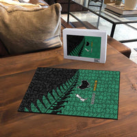 Australia New Zealand Rugby Puzzle Green Aboriginal Wallabies and Maori Black Fern - Polynesian Pride