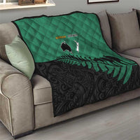 Australia New Zealand Rugby Quilt Green Aboriginal Wallabies and Maori Black Fern - Polynesian Pride