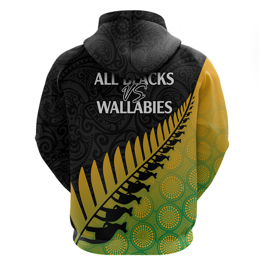 Australia Wallabies and Aotearoa Rugby Hoodie Kangaroo Black Fern Maori Gradient Vibe LT9 - Polynesian Pride
