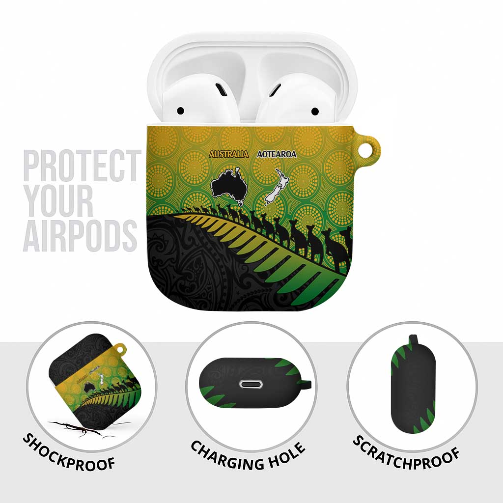 Australia New Zealand Rugby AirPods Case Gradient Aboriginal Wallabies and Maori Black Fern - Polynesian Pride
