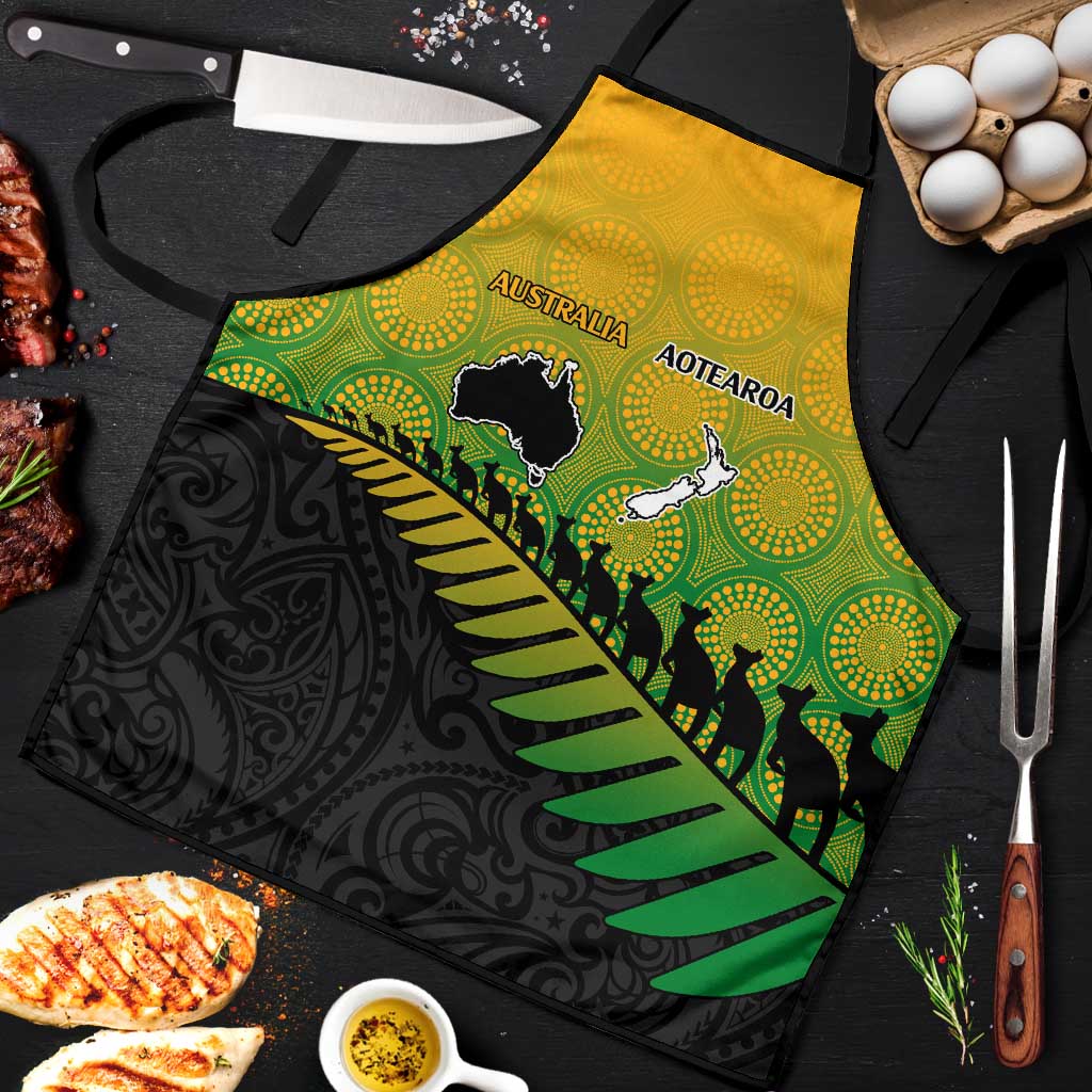 Australia New Zealand Rugby Apron Gradient Aboriginal Wallabies and Maori Black Fern - Polynesian Pride