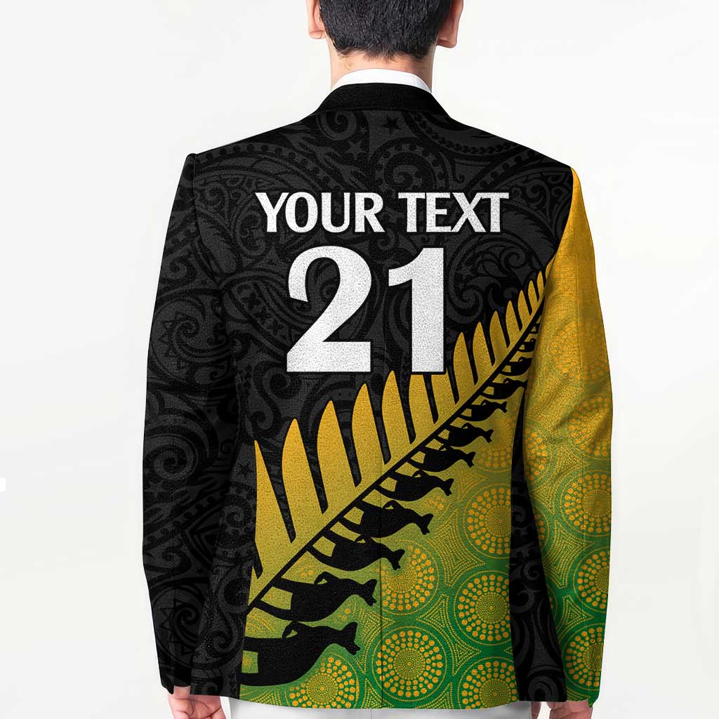 Australia New Zealand Rugby Blazer Gradient Aboriginal Wallabies and Maori Black Fern - Polynesian Pride