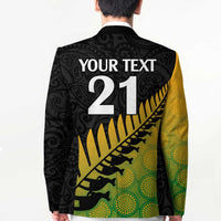 Australia New Zealand Rugby Blazer Gradient Aboriginal Wallabies and Maori Black Fern - Polynesian Pride