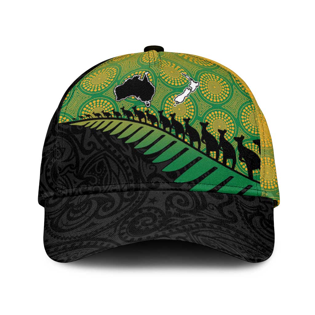 Australia New Zealand Rugby Classic Cap Gradient Aboriginal Wallabies and Maori Black Fern - Polynesian Pride