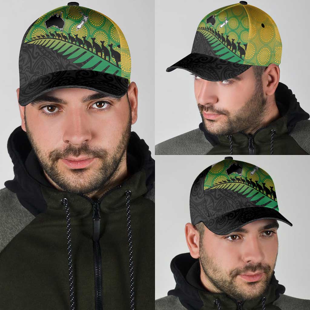 Australia New Zealand Rugby Classic Cap Gradient Aboriginal Wallabies and Maori Black Fern - Polynesian Pride