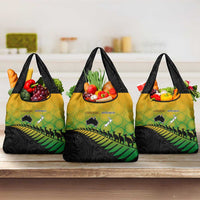 Australia New Zealand Rugby Grocery Bag Gradient Aboriginal Wallabies and Maori Black Fern - Polynesian Pride