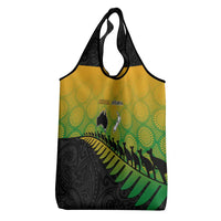 Australia New Zealand Rugby Grocery Bag Gradient Aboriginal Wallabies and Maori Black Fern - Polynesian Pride