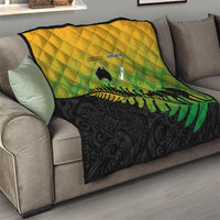 Australia New Zealand Rugby Quilt Gradient Aboriginal Wallabies and Maori Black Fern - Polynesian Pride