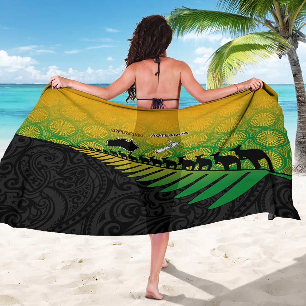 Australia New Zealand Rugby Sarong Gradient Aboriginal Wallabies and Maori Black Fern - Polynesian Pride