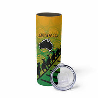 Australia New Zealand Rugby Skinny Tumbler Gradient Aboriginal Wallabies and Maori Black Fern - Polynesian Pride