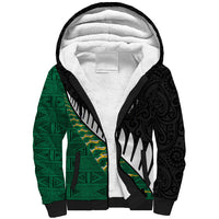 South Africa and Aotearoa Rugby Sherpa Hoodie Springboks Black Fern Maori Vibe LT9 Unisex Black - Polynesian Pride