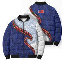 Ula Fala Red Samoa Chief Bomber Puffer Jacket Samoan Art Black Tribal LT9 - Polynesian Pride