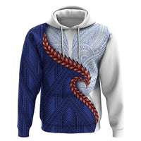 Ula Fala Red Samoa Chief Hoodie Samoan Art Black Tribal LT9 Pullover Hoodie Blue - Polynesian Pride