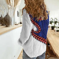 Ula Fala Red Samoa Chief Women Casual Shirt Samoan Art Black Tribal LT9 - Polynesian Pride