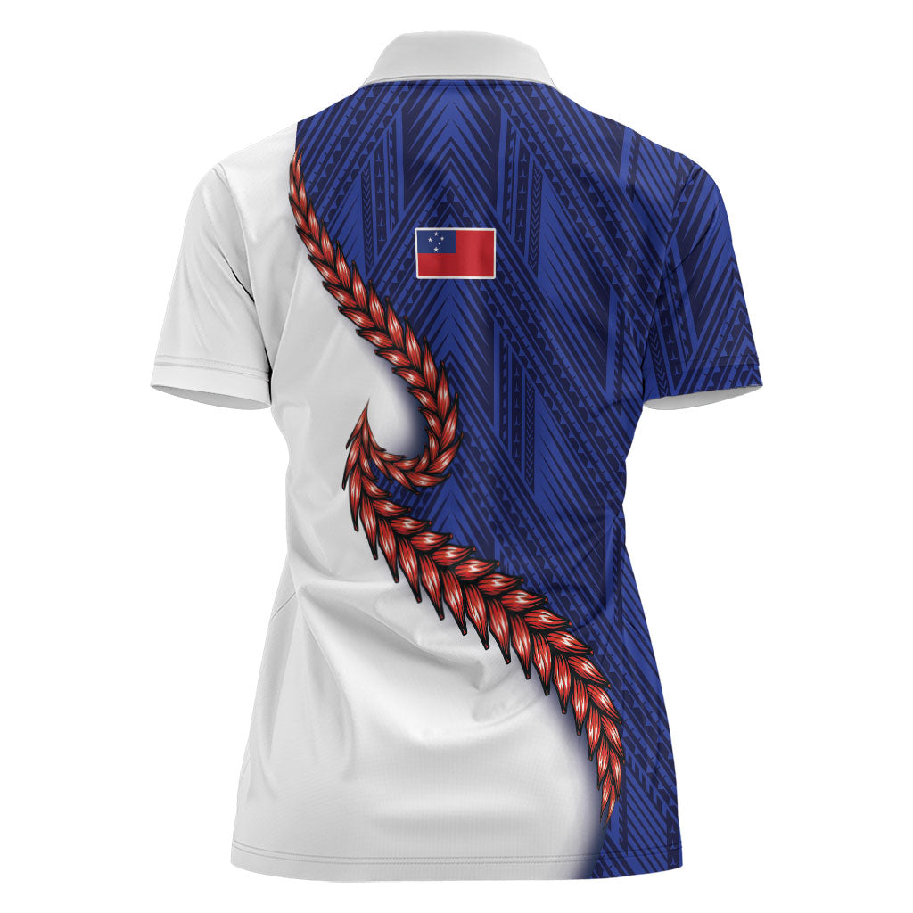 Ula Fala Red Samoa Chief Women Polo Shirt Samoan Art Black Tribal LT9 - Polynesian Pride