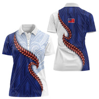 Ula Fala Red Samoa Chief Women Polo Shirt Samoan Art Black Tribal LT9 - Polynesian Pride
