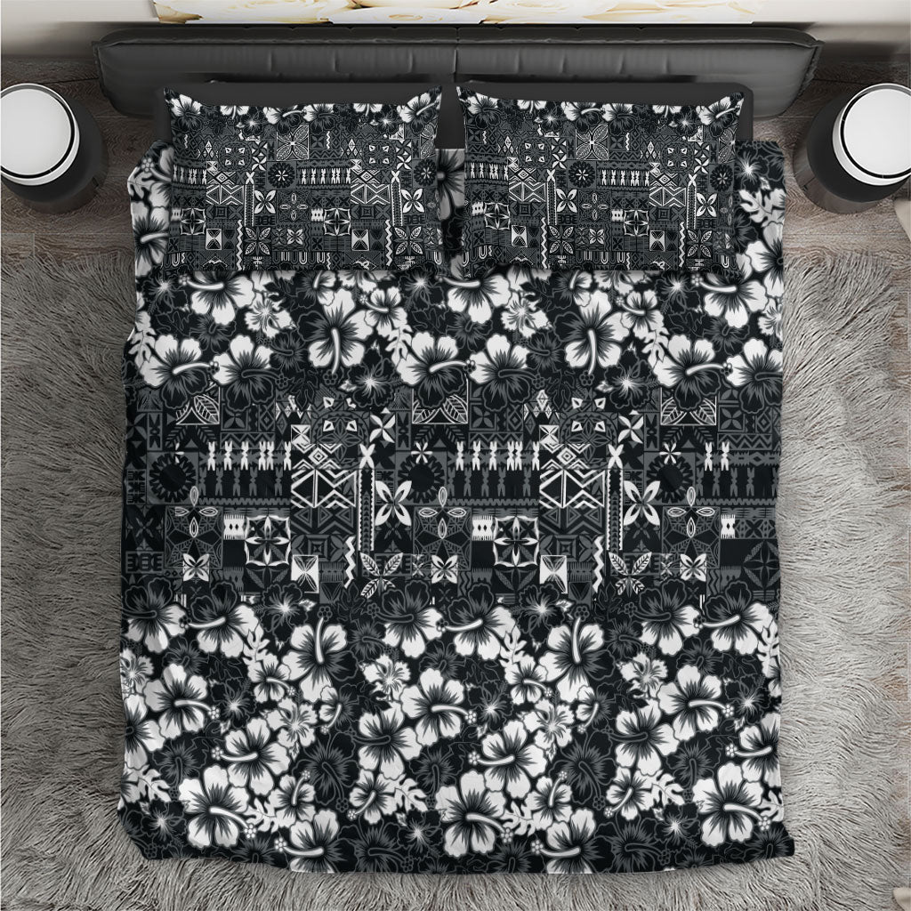 Black Hawaiian Tapa Tribal Hibiscus Bedding Set LT9 Black - Polynesian Pride