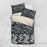 Black Hawaiian Tapa Tribal Hibiscus Bedding Set LT9 US Twin 172cm x 218cm Black - Polynesian Pride