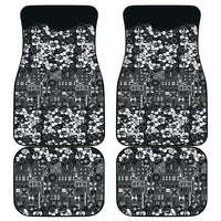 Black Hawaiian Tapa Tribal Hibiscus Car Mats LT9 - Polynesian Pride