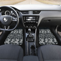Black Hawaiian Tapa Tribal Hibiscus Car Mats LT9 Set 2pcs - Front Black - Polynesian Pride