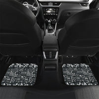 Black Hawaiian Tapa Tribal Hibiscus Car Mats LT9 Set 2pcs - Back Black - Polynesian Pride