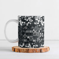 Black Hawaiian Tapa Tribal Hibiscus Ceramic Mug LT9 Black - Polynesian Pride