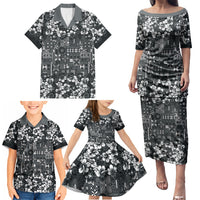 Black Hawaiian Tapa Tribal Hibiscus Family Matching Puletasi and Hawaiian Shirt LT9 - Polynesian Pride