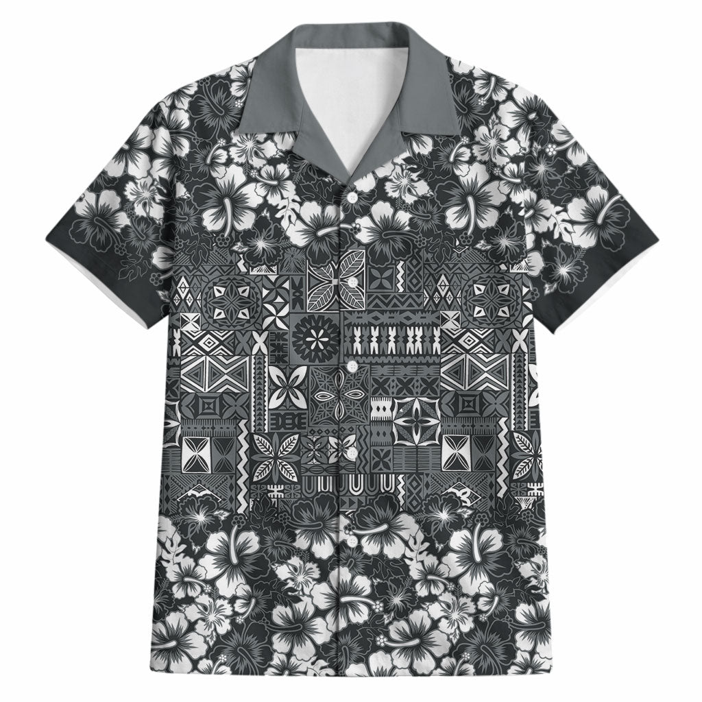 Black Hawaiian Tapa Tribal Hibiscus Hawaiian Shirt