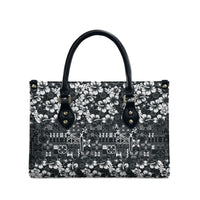Black Hawaiian Tapa Tribal Hibiscus Leather Bag LT9 - Polynesian Pride