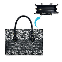 Black Hawaiian Tapa Tribal Hibiscus Leather Bag LT9 - Polynesian Pride