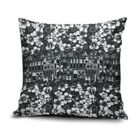 Black Hawaiian Tapa Tribal Hibiscus Pillow Cover LT9 Black - Polynesian Pride