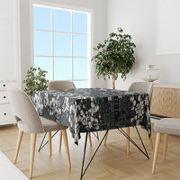 Black Hawaiian Tapa Tribal Hibiscus Tablecloth LT9 - Polynesian Pride