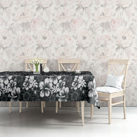 Black Hawaiian Tapa Tribal Hibiscus Tablecloth LT9 - Polynesian Pride