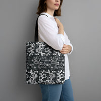 Black Hawaiian Tapa Tribal Hibiscus Tote Bag LT9 - Polynesian Pride
