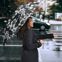 Black Hawaiian Tapa Tribal Hibiscus Umbrella LT9 - Polynesian Pride