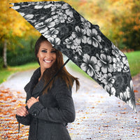 Black Hawaiian Tapa Tribal Hibiscus Umbrella LT9 - Polynesian Pride