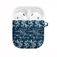 Blue Hawaiian Tapa Tribal Hibiscus AirPods Case LT9 Blue - Polynesian Pride