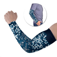 Blue Hawaiian Tapa Tribal Hibiscus Arm Sleeves LT9 Set of 2 Blue - Polynesian Pride