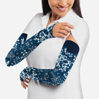 Blue Hawaiian Tapa Tribal Hibiscus Arm Sleeves LT9 - Polynesian Pride
